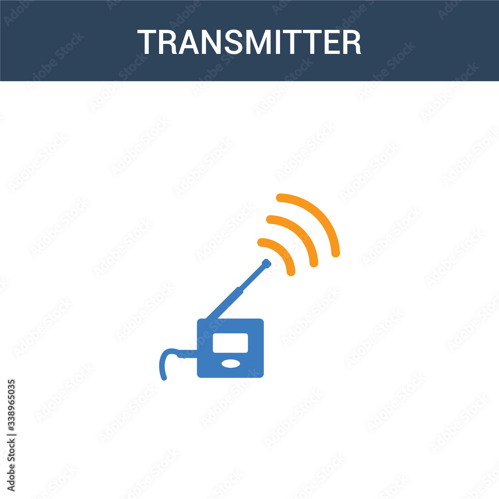 Aufkleber two colored transmitter concept vector icon. 2 color transmitter vector illustration. isolated blue 