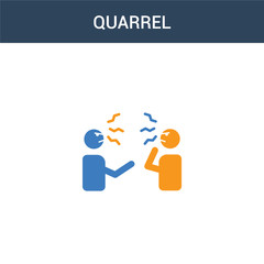 two colored Quarrel concept vector icon. 2 color Quarrel vector illustration. isolated blue and orange eps icon on white background.
