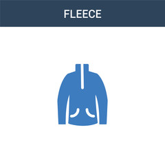 two colored Fleece concept vector icon. 2 color Fleece vector illustration. isolated blue and orange eps icon on white background.