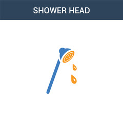 two colored Shower head concept vector icon. 2 color Shower head vector illustration. isolated blue and orange eps icon on white background.