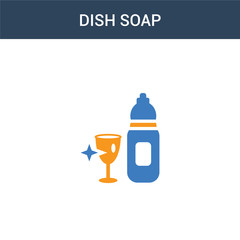 two colored Dish soap concept vector icon. 2 color Dish soap vector illustration. isolated blue and orange eps icon on white background.