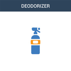 two colored deodorizer concept vector icon. 2 color deodorizer vector illustration. isolated blue and orange eps icon on white background.