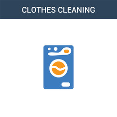 two colored Clothes Cleaning concept vector icon. 2 color Clothes Cleaning vector illustration. isolated blue and orange eps icon on white background.