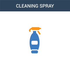 two colored Cleaning spray concept vector icon. 2 color Cleaning spray vector illustration. isolated blue and orange eps icon on white background.