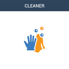 two colored Cleaner concept vector icon. 2 color Cleaner vector illustration. isolated blue and orange eps icon on white background.