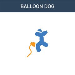 two colored Balloon dog concept vector icon. 2 color Balloon dog vector illustration. isolated blue and orange eps icon on white background.
