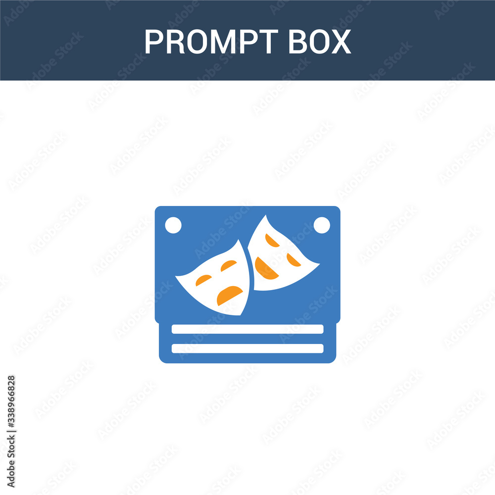 Poster two colored prompt box concept vector icon. 2 color prompt box vector illustration. isolated blue an