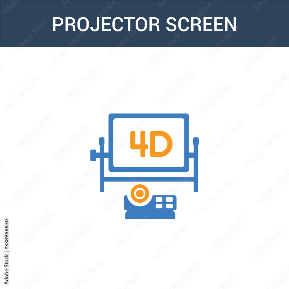 Poster two colored projector screen concept vector icon. 2 color projector screen vector illustration. isol