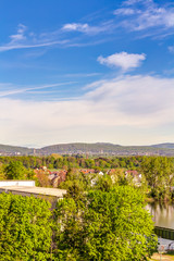 Das Rhein-Main-Gebiet bei Eddersheim zwischen Frankfurt und Wiesbaden im Main-Taunus-Kreis, Hessen