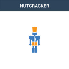 two colored Nutcracker concept vector icon. 2 color Nutcracker vector illustration. isolated blue and orange eps icon on white background.