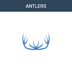 two colored Antlers concept vector icon. 2 color Antlers vector illustration. isolated blue and orange eps icon on white background.