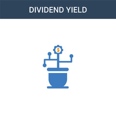 two colored Dividend yield concept vector icon. 2 color Dividend yield vector illustration. isolated blue and orange eps icon on white background.