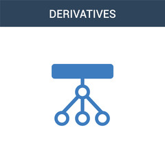 two colored Derivatives concept vector icon. 2 color Derivatives vector illustration. isolated blue and orange eps icon on white background.