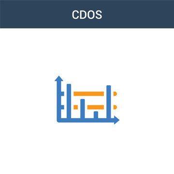 two colored CDOs concept vector icon. 2 color CDOs vector illustration. isolated blue and orange eps icon on white background.