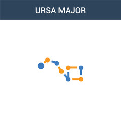 two colored Ursa major concept vector icon. 2 color Ursa major vector illustration. isolated blue and orange eps icon on white background.
