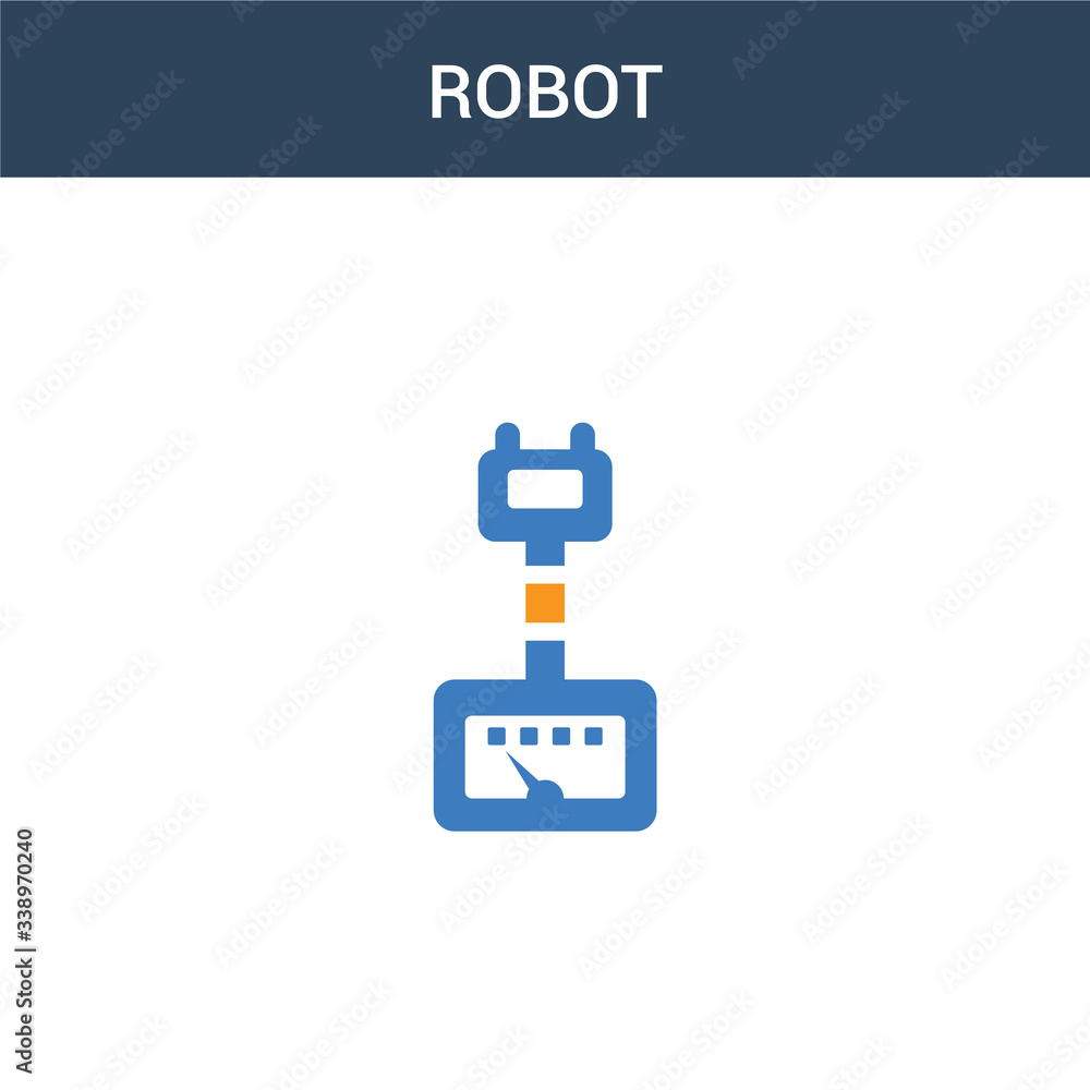 Poster two colored robot concept vector icon. 2 color robot vector illustration. isolated blue and orange e