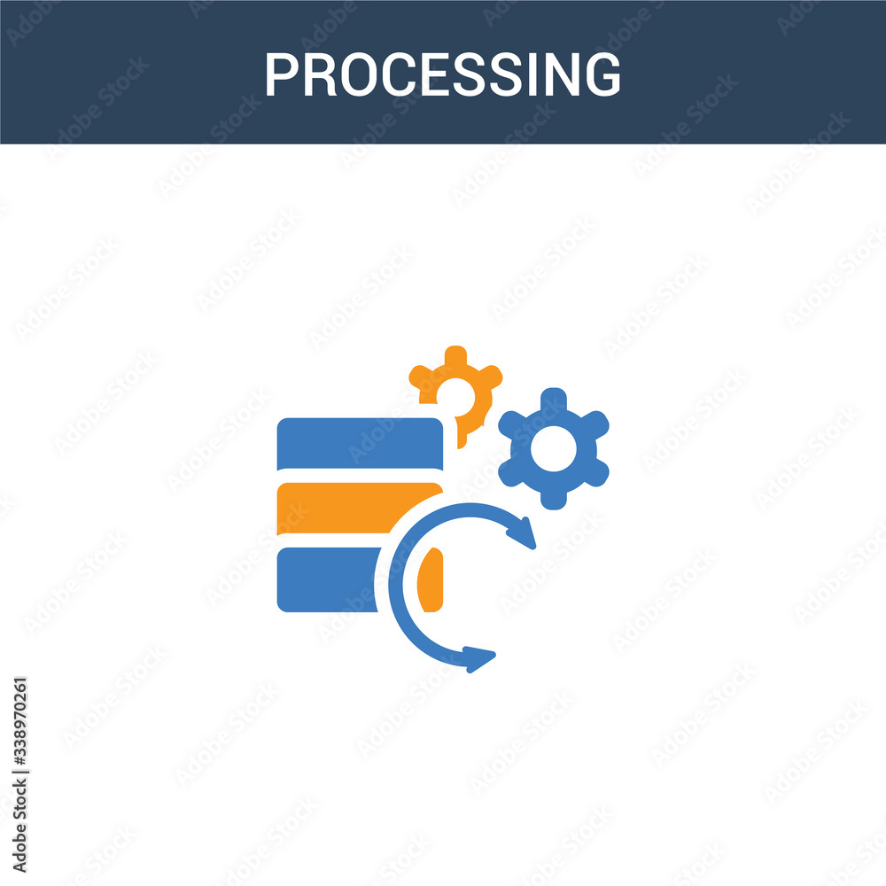 Aufkleber two colored processing concept vector icon. 2 color processing vector illustration. isolated blue an