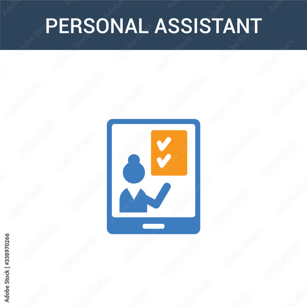 Poster two colored personal assistant concept vector icon. 2 color personal assistant vector illustration. 