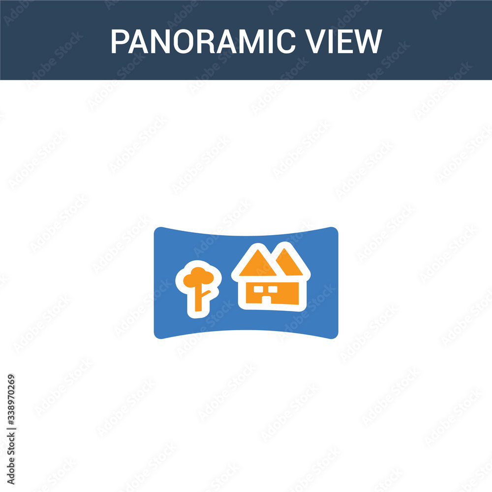 Poster two colored panoramic view concept vector icon. 2 color panoramic view vector illustration. isolated
