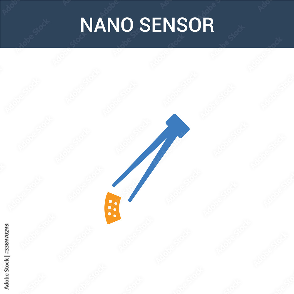 Poster two colored nano sensor concept vector icon. 2 color nano sensor vector illustration. isolated blue 