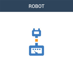 Fototapeta premium two colored Robot concept vector icon. 2 color Robot vector illustration. isolated blue and orange eps icon on white background.