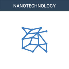 two colored Nanotechnology concept vector icon. 2 color Nanotechnology vector illustration. isolated blue and orange eps icon on white background.