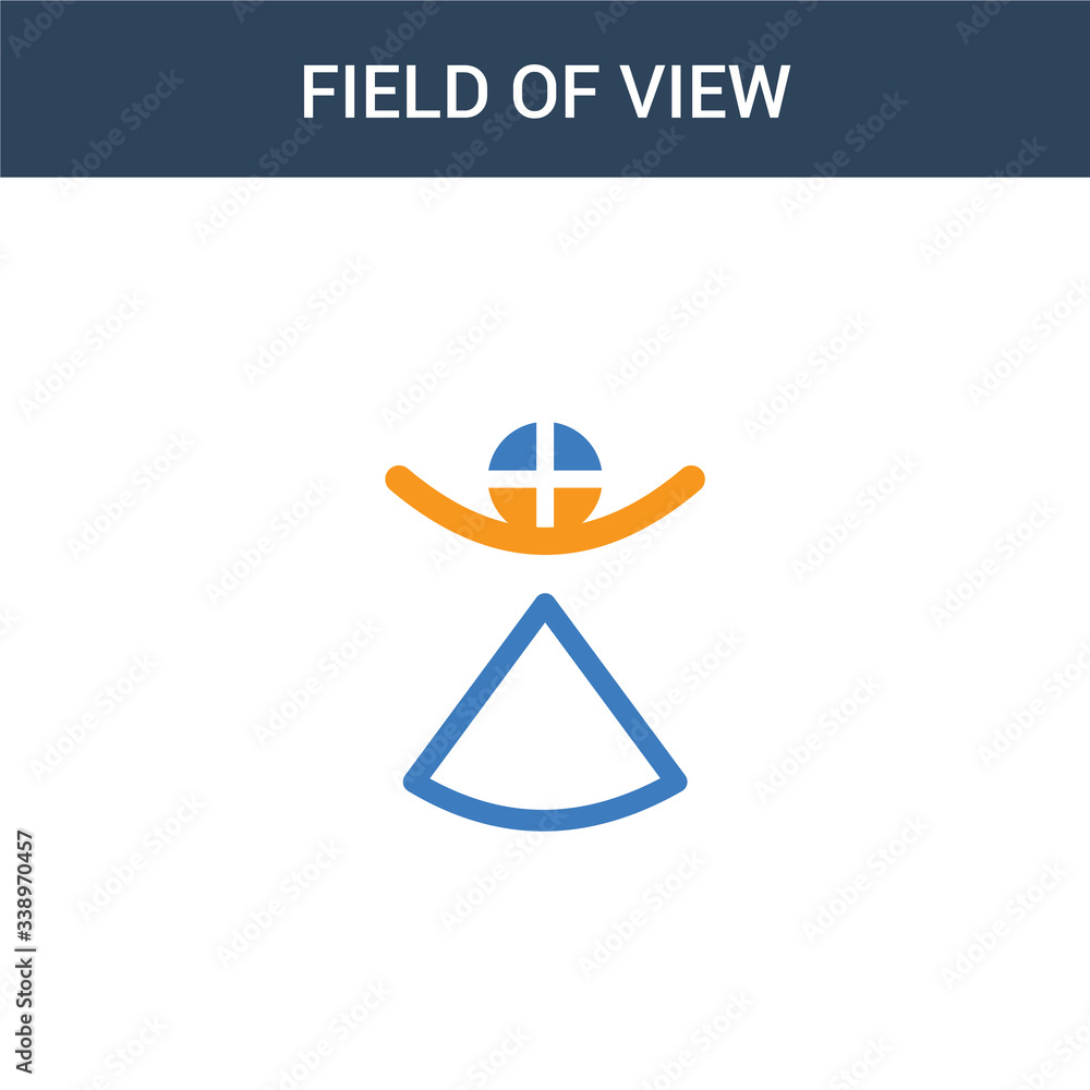 Poster two colored field of view concept vector icon. 2 color field of view vector illustration. isolated b