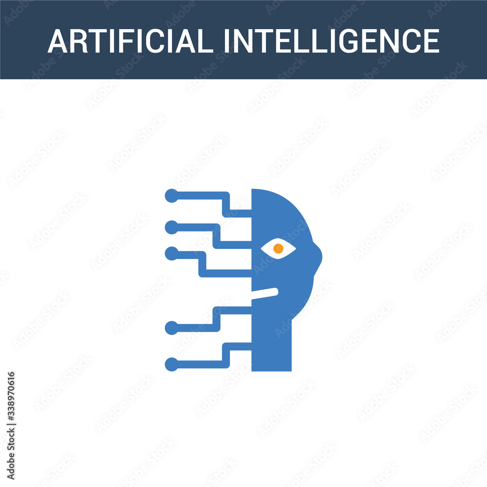Poster two colored artificial intelligence concept vector icon. 2 color artificial intelligence vector illu