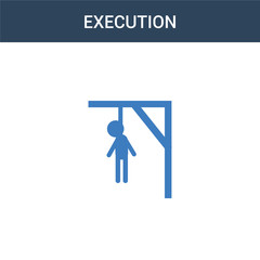 two colored execution concept vector icon. 2 color execution vector illustration. isolated blue and orange eps icon on white background.
