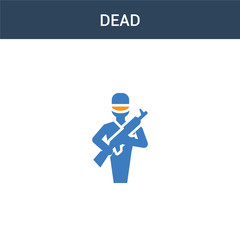 two colored Dead concept vector icon. 2 color Dead vector illustration. isolated blue and orange eps icon on white background.