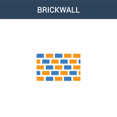 two colored Brickwall concept vector icon. 2 color Brickwall vector illustration. isolated blue and orange eps icon on white background.