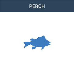 two colored Perch concept vector icon. 2 color Perch vector illustration. isolated blue and orange eps icon on white background.