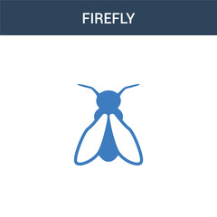 two colored Firefly concept vector icon. 2 color Firefly vector illustration. isolated blue and orange eps icon on white background.