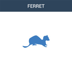 two colored Ferret concept vector icon. 2 color Ferret vector illustration. isolated blue and orange eps icon on white background.