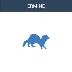 two colored Ermine concept vector icon. 2 color Ermine vector illustration. isolated blue and orange eps icon on white background.