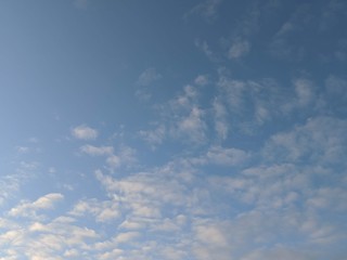Blue Morning Sky with Clouds
