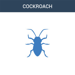 two colored Cockroach concept vector icon. 2 color Cockroach vector illustration. isolated blue and orange eps icon on white background.