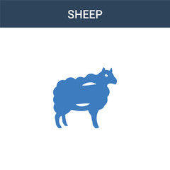 two colored Sheep concept vector icon. 2 color Sheep vector illustration. isolated blue and orange eps icon on white background.