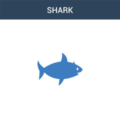 two colored Shark concept vector icon. 2 color Shark vector illustration. isolated blue and orange eps icon on white background.