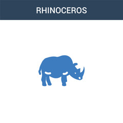 two colored Rhinoceros concept vector icon. 2 color Rhinoceros vector illustration. isolated blue and orange eps icon on white background.
