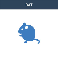 two colored Rat concept vector icon. 2 color Rat vector illustration. isolated blue and orange eps icon on white background.