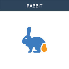 Fototapeta premium two colored Rabbit concept vector icon. 2 color Rabbit vector illustration. isolated blue and orange eps icon on white background.