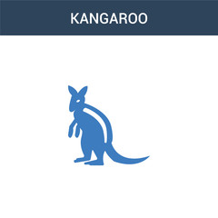 two colored Kangaroo concept vector icon. 2 color Kangaroo vector illustration. isolated blue and orange eps icon on white background.