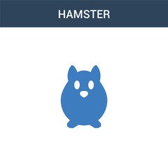 two colored Hamster concept vector icon. 2 color Hamster vector illustration. isolated blue and orange eps icon on white background.