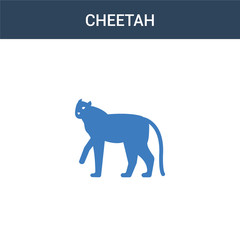 two colored Cheetah concept vector icon. 2 color Cheetah vector illustration. isolated blue and orange eps icon on white background.