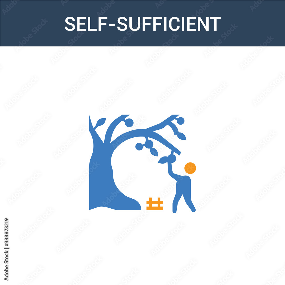 Poster two colored self-sufficient concept vector icon. 2 color self-sufficient vector illustration. isolat