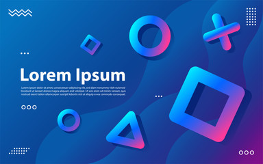 Colorful geometric background.Gradient shapes composition.Fluid shapes composition.