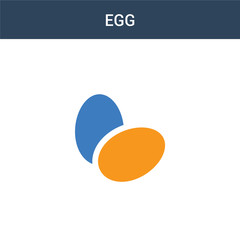 two colored Egg concept vector icon. 2 color Egg vector illustration. isolated blue and orange eps icon on white background.
