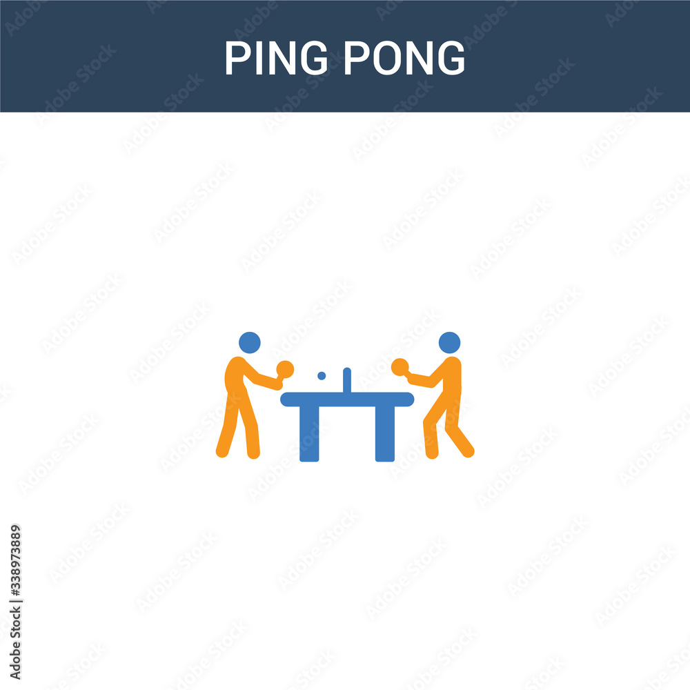 Poster two colored ping pong concept vector icon. 2 color ping pong vector illustration. isolated blue and 
