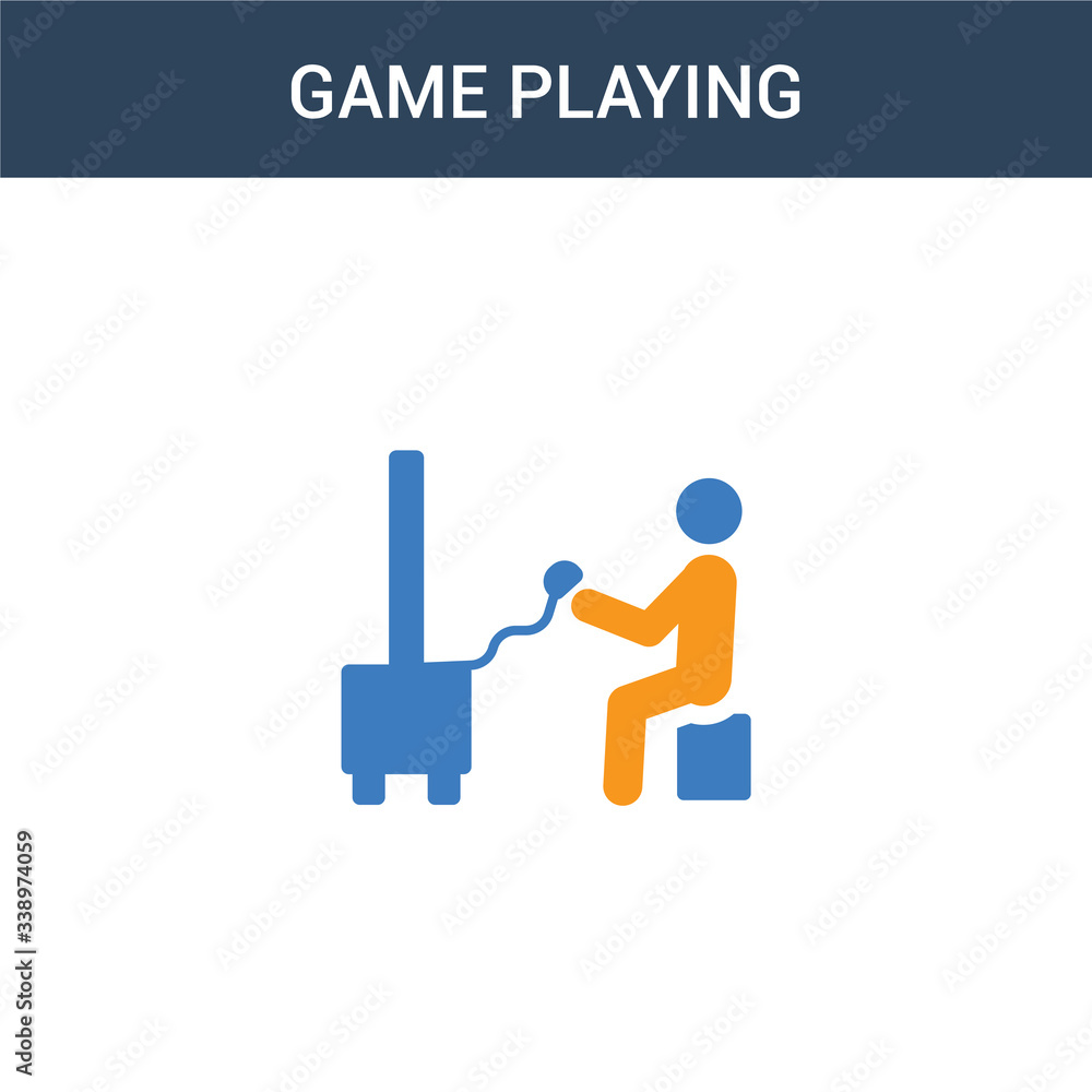 Aufkleber two colored game playing concept vector icon. 2 color game playing vector illustration. isolated blu